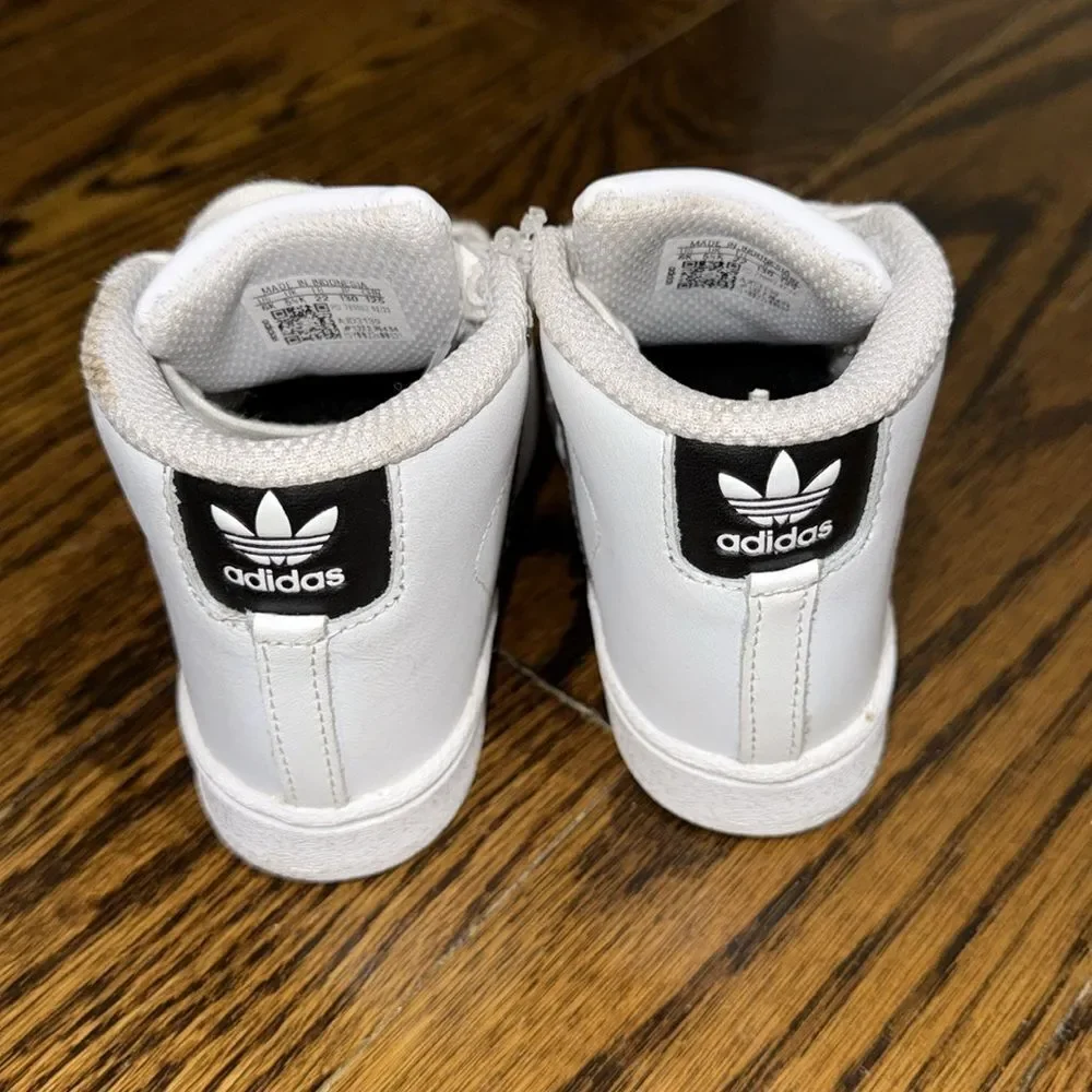 ADIDAS TODDLER PRO MODEL WHITE & BLACK SNEAKER 6